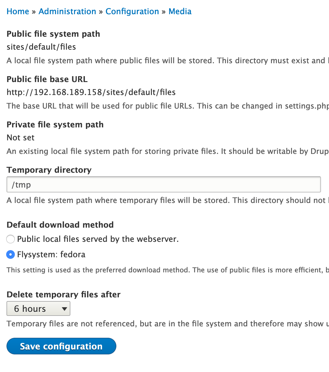 Configuring Flysystem to Use Fedora