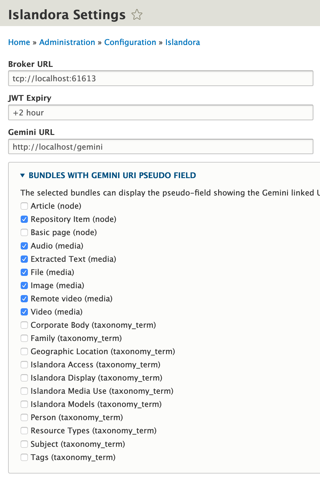 Configuring Islandora