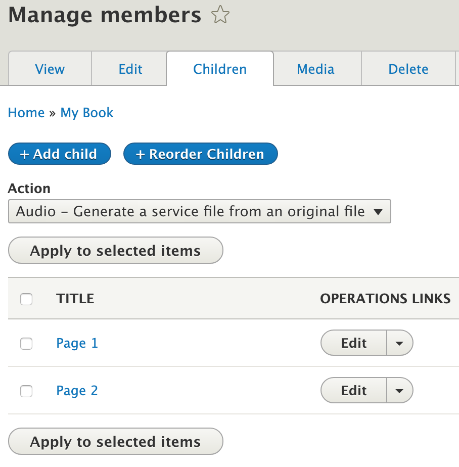 From the 'Members' tab, you can manage the members of a collection and perform bulk operations on them.