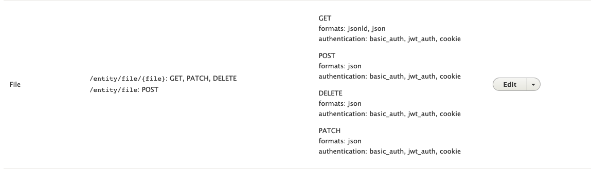 REST configuration