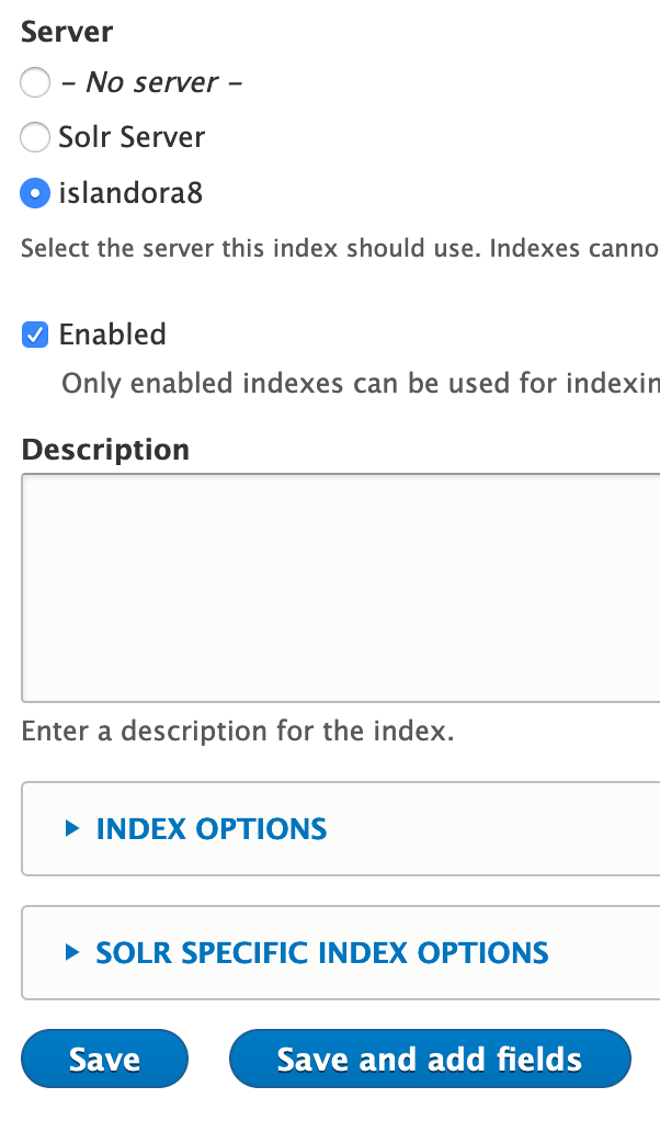 Specifying the Solr Server